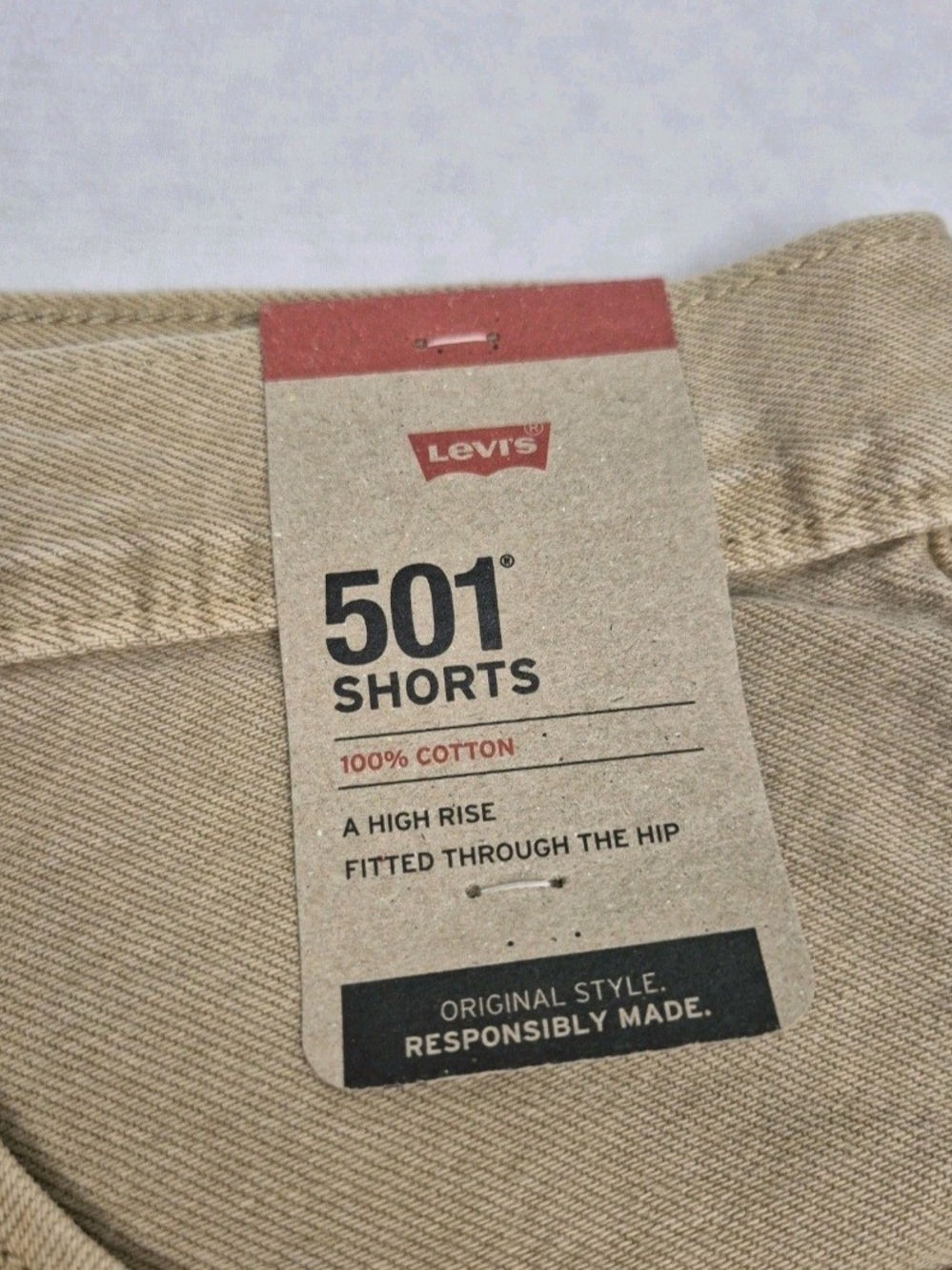 Levi’s 501 Women's Shorts Size 31 High Rise Raw Hem Distressed Light Brown 54 - Picture 5 of 10